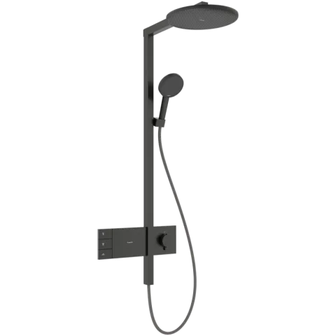 Душевая система Hansgrohe Raindance Alive S Showerpipe 300 2jet с термостатом ShowerSelect Comfort, шлифованный чёрный хром