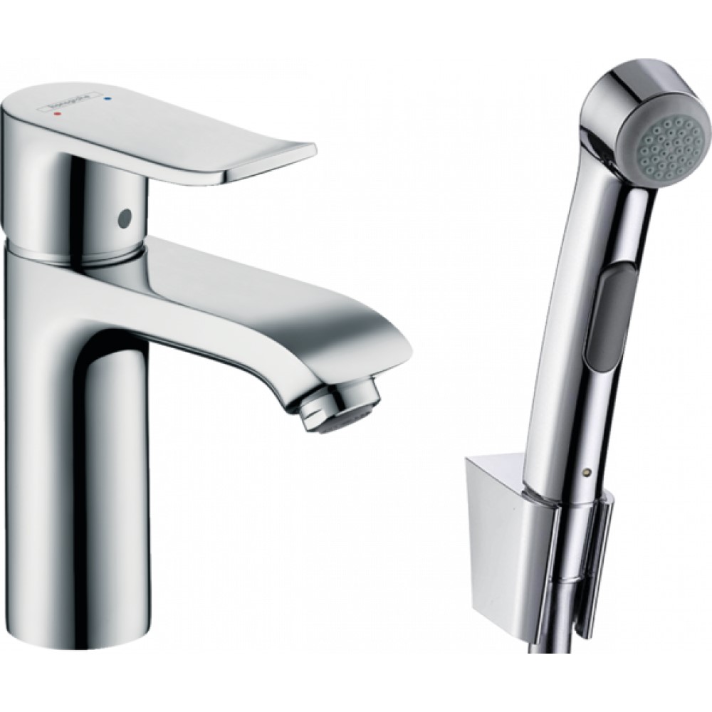 Смеситель Hansgrohe Metris для раковины с гигиеническим душем, хром