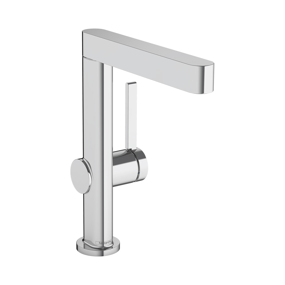 Смеситель для раковины однорычажный Hansgrohe Finoris 230 с поворотным изливом со сливным клапаном Push-Open, хром