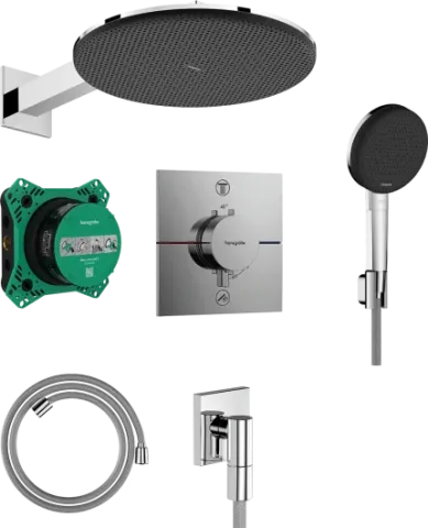 Душевая система Hansgrohe Raindance Alive S Design ShowerSet 300 1jet с термостатом ShowerSelect Comfort E, 24630000, хром