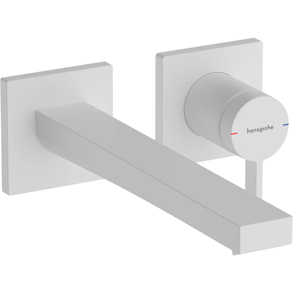Внешняя часть смесителя для раковины Hansgrohe Tecturis E скрытого монтажа, EcoSmart+, белый матовый