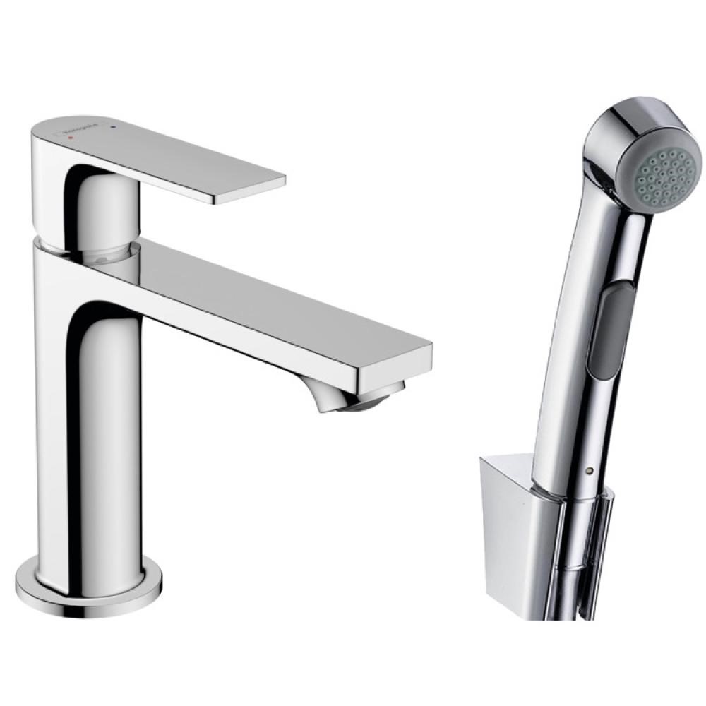 Смеситель для раковины Hansgrohe Rebris E 110 с гигиеническим душем, хром