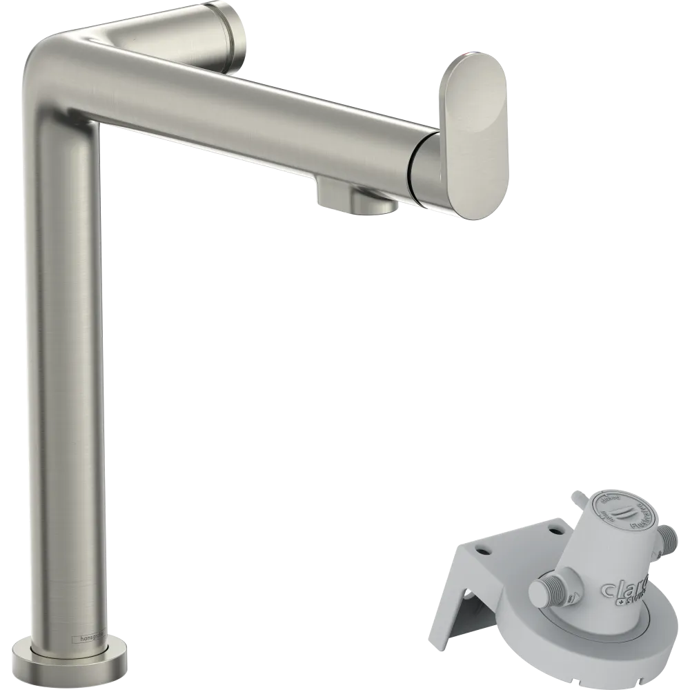 Смеситель для кухонной мойки Hansgrohe Aqittura M91 240 1jet с поворотным изливом и функцией фильтрации, без фильтра в комплекте, под сталь