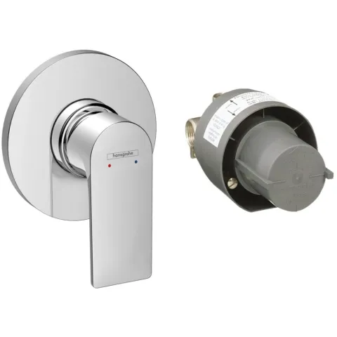 Смеситель для душа Hansgrohe Rebris E, скрытого монтажа, в комплекте со скрытой частью, хром