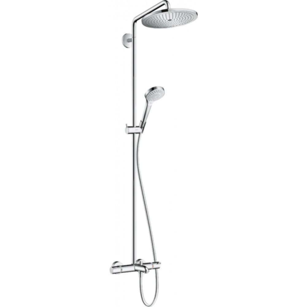 Душевая система Hansgrohe Croma Select S Showerpipe 280 1jet с термостатом для ванны, хром