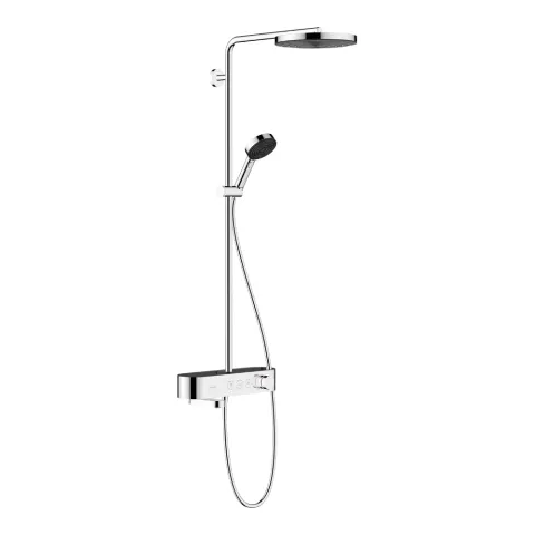 Душевая система Hansgrohe Pulsify S Showerpipe 260 1jet с термостатом для ванны ShowerTablet 400, хром