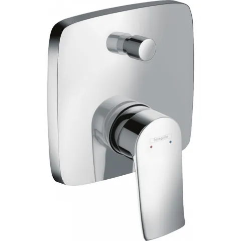 Смеситель однорычажный для ванны Hansgrohe Metris, со встроенной защитной комбинацией, СМ, хром