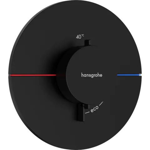 Внешняя часть термостата Hansgrohe ShowerSelect Comfort S для скрытой установки на 1 функции, чёрный матовый