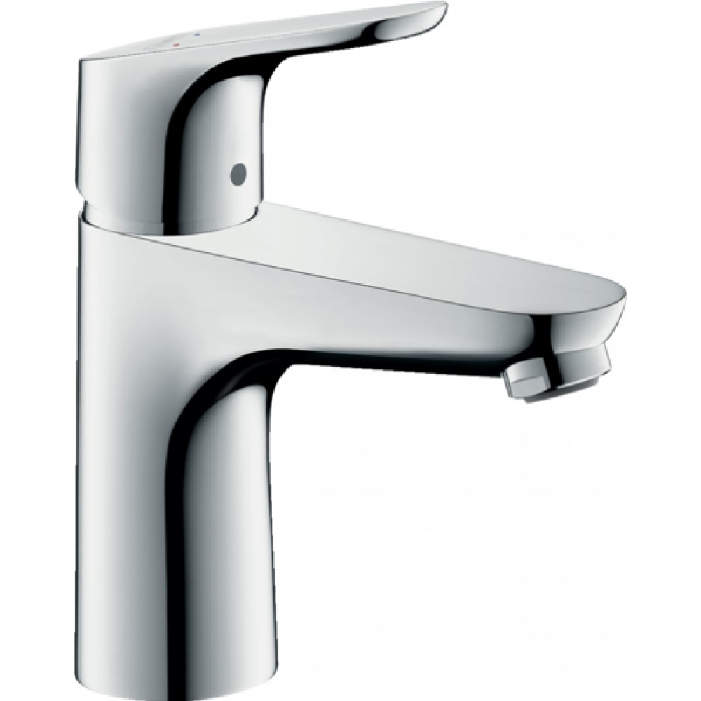Смеситель для раковины 100, однорычажный, LowFlow, со сливным гарнитуром Hansgrohe, хром