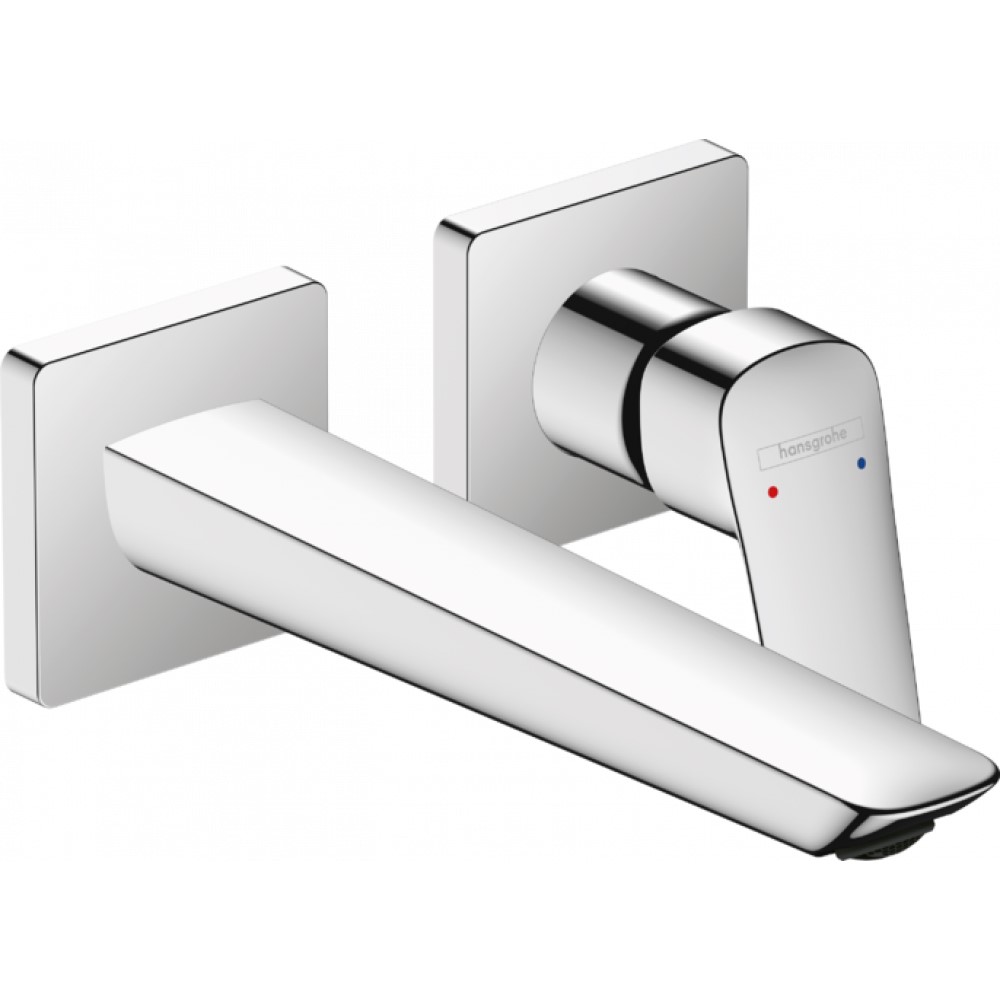 Смеситель для раковины Hansgrohe Logis, однорычажный, Fine скрытый настенный монтаж, с изливом 20,5 см, хром