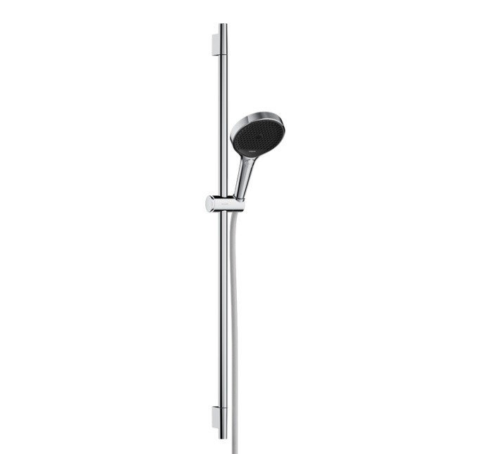 Душевой набор Hansgrohe Rainfinity 130 3jet со штангой S Puro 90 см, держателем-слайдером и текстильным шлангом Designflex 160 см, хром