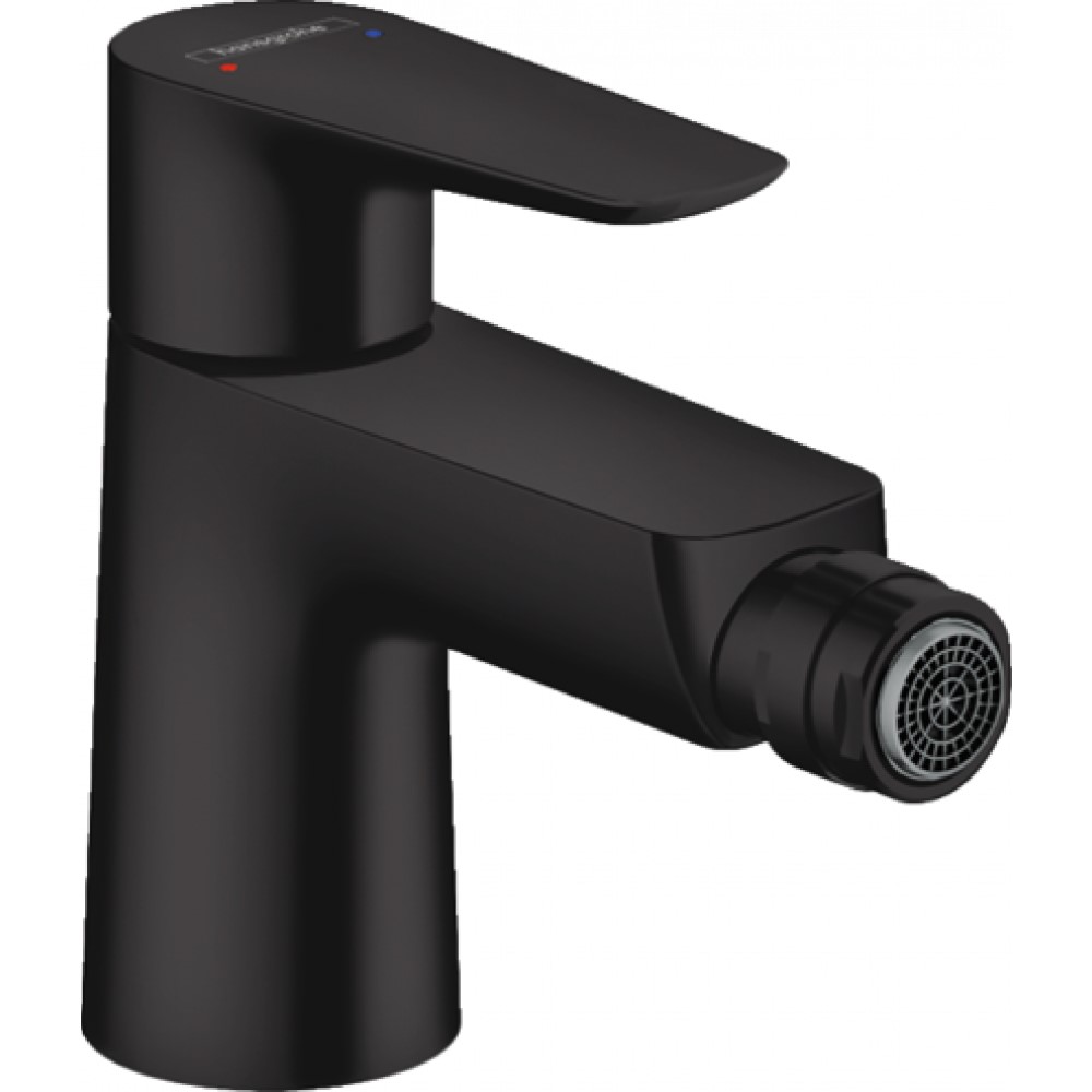 Смеситель Hansgrohe Talis E для биде, однорычажный, со сливным гарнитуромматовый ч, чёрный матовый