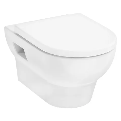 Унитаз подвесной Hansgrohe GladeLake S 540х360 безободковый с сиденьем без микролифта, белый