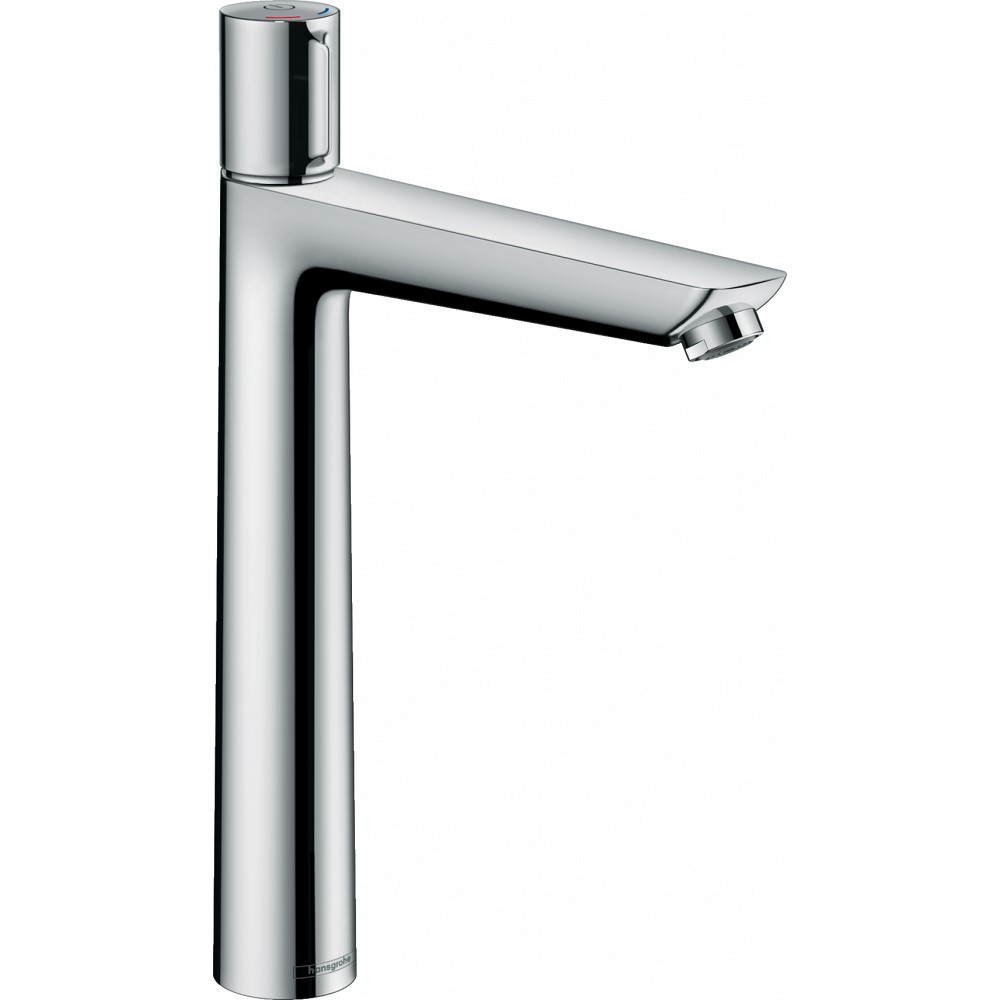 Смеситель Hansgrohe Talis Select E для раковины с высоким изливом и сливным гарнитуром, хром