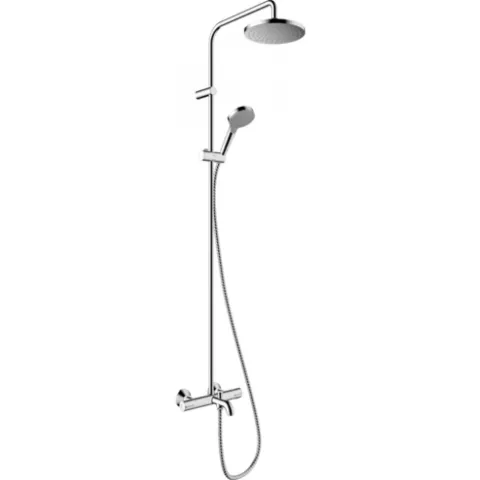 Душевая система Showerpipe 200 1jet с термостатом для ванны EcoSmart Hansgrohe Vernis Blend, хром