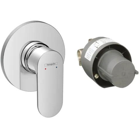 Смеситель для душа Hansgrohe Rebris S, скрытого монтажа, в комплекте со скрытой частью, хром