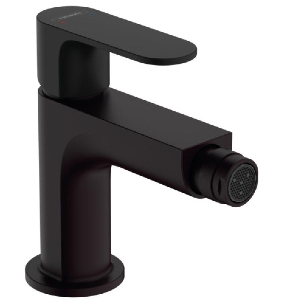 Смеситель для биде Hansgrohe Rebris S, с металлическим сливным гарнитуром, чёрный матовый