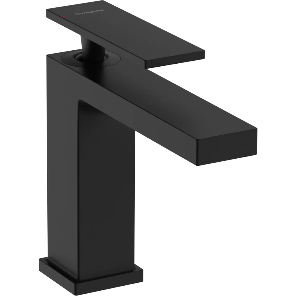 Смеситель для раковины Hansgrohe Tecturis E 110, EcoSmart+, с донным клапаном, чёрный матовый