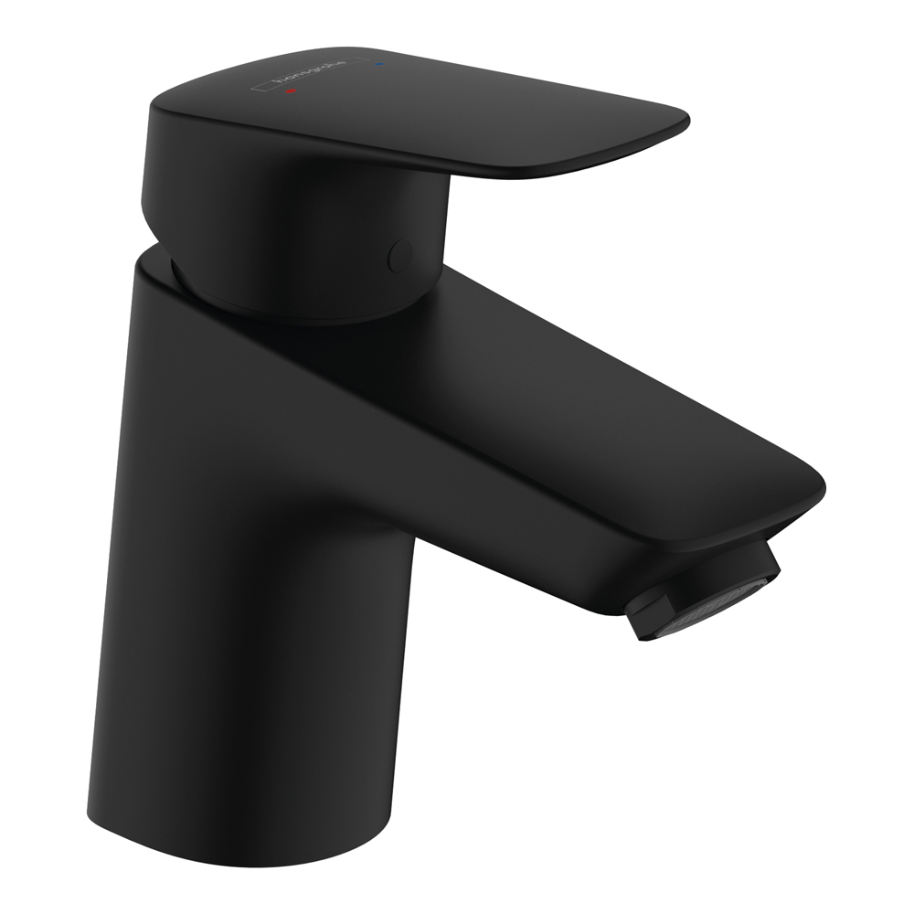 Смеситель Hansgrohe Logis для раковины со сливным гарнитуром, чёрный матовый